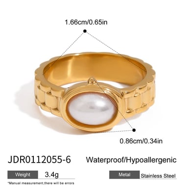 Retro Stainless Steel Gold Color Single Rings h5 