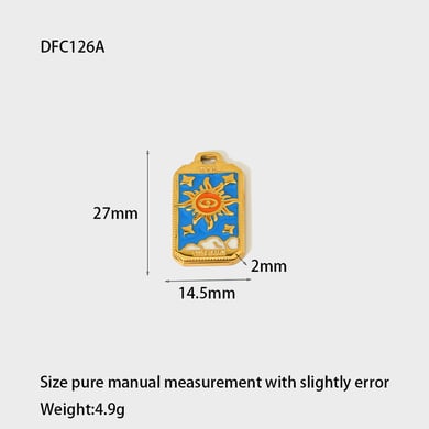 1 Piece DIY Jewelry Colorful Drip Oil Stainless Steel Accessories Pendant h5 
