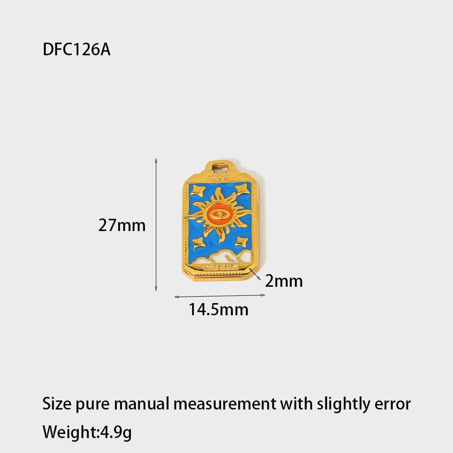 1 Piece DIY Jewelry Colorful Drip Oil Stainless Steel Accessories Pendant 