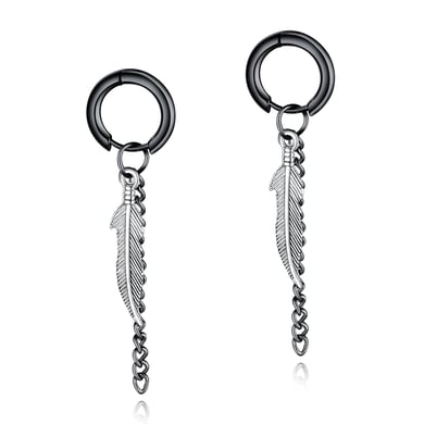 1 Pair Modern Wings Tassels Stainless Steel Men's Stud Earrings h5 Picture2