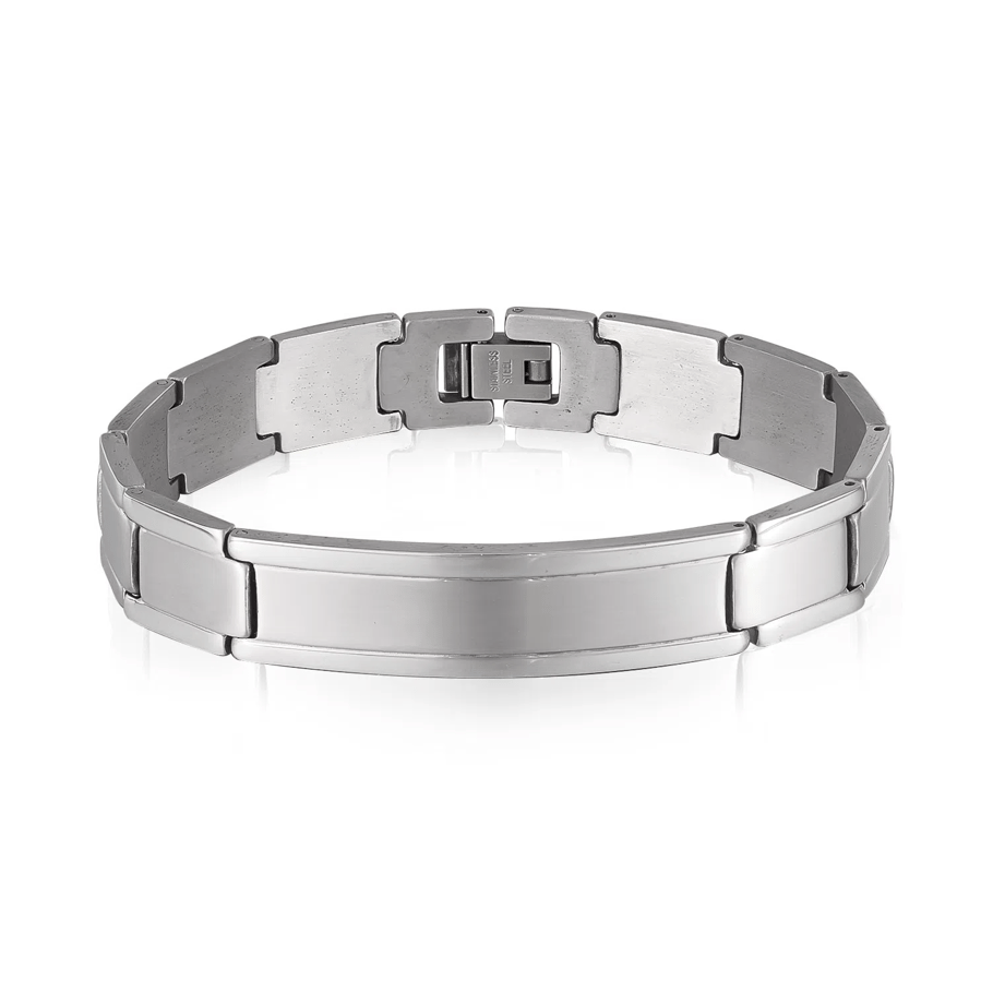 1 Piece Minimalist Series Punk Rectangular Stainless Steel Men's Bracelets Picture2