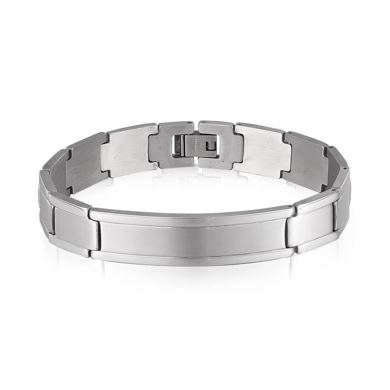 1 Piece Minimalist Series Punk Rectangular Stainless Steel Men's Bracelets h5 
