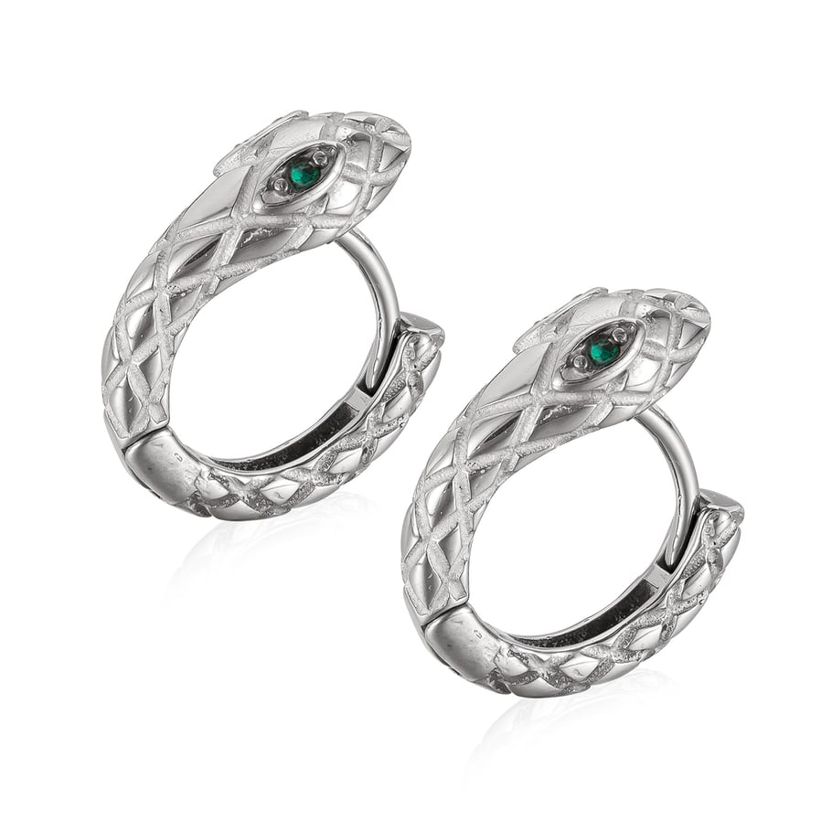 1 Piece Sophisticated Style Snake Head Stainless Steel Men's Hoop Earrings 