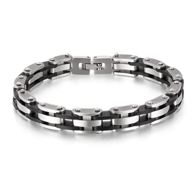 1 Piece Bold Series Fashionable Geometric Stainless Steel Men's Bracelets h5 Picture2