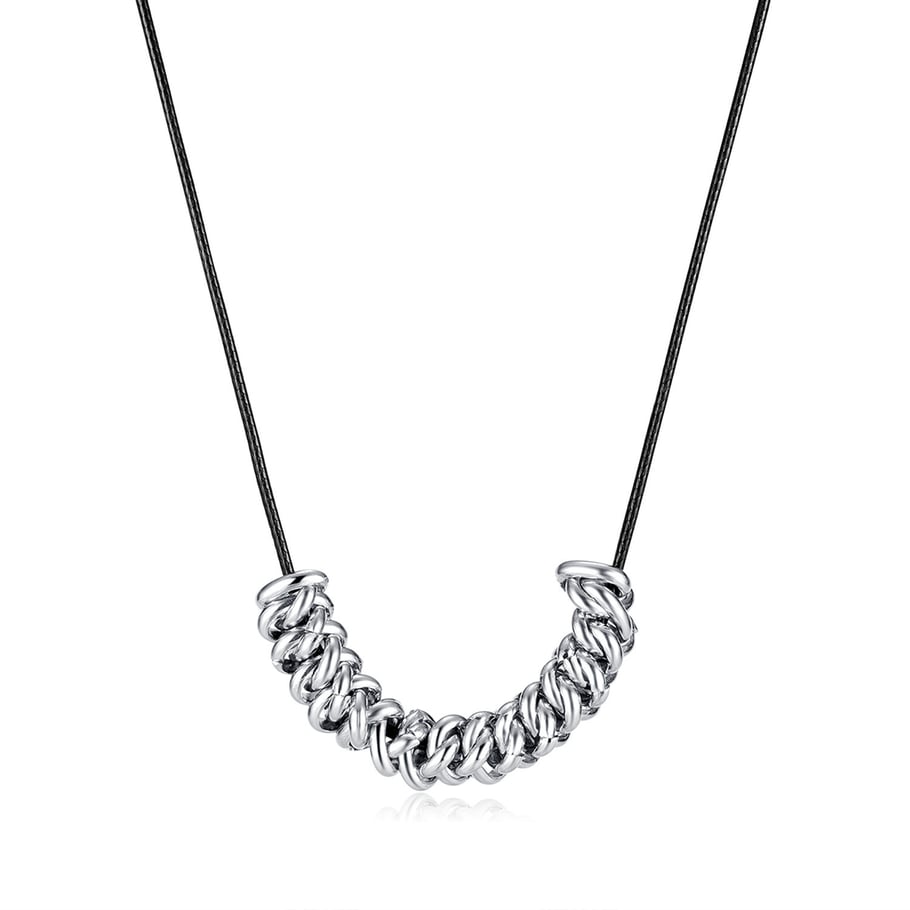 Rope Patchwork Stainless Steel Men's Chain Necklaces 