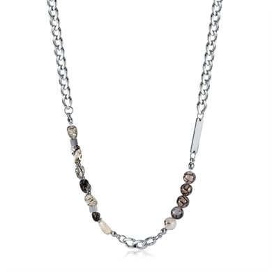 Elegant Patchwork Beads Stainless Steel Men's Chain Necklaces h5 