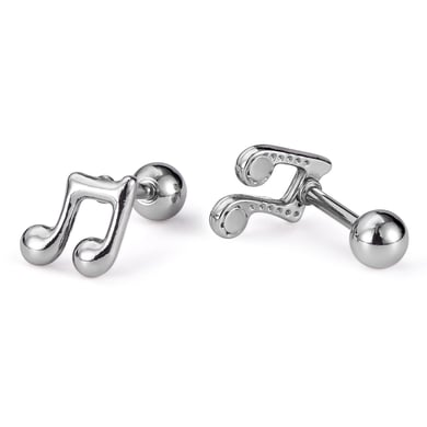 Classic All-match Note Stainless Steel Men's Stud Earrings h5 