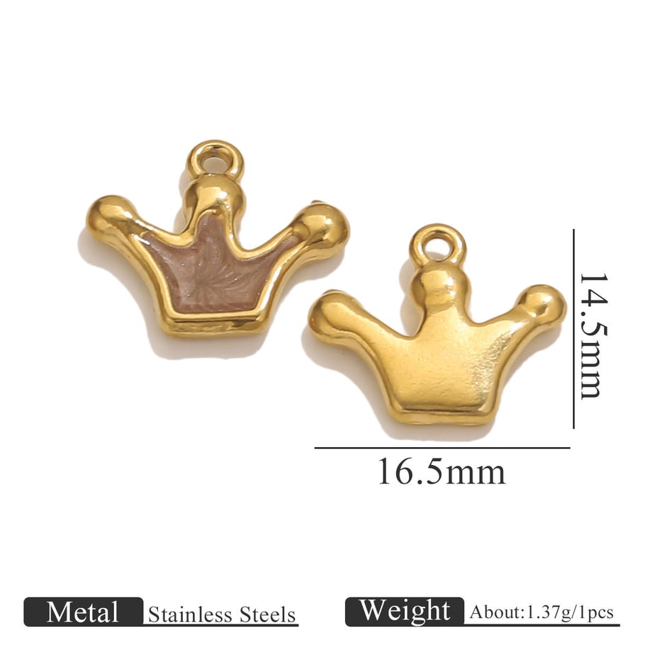 1 Piece Luxurious Crown Shape Stainless Steel Women's Pendants 