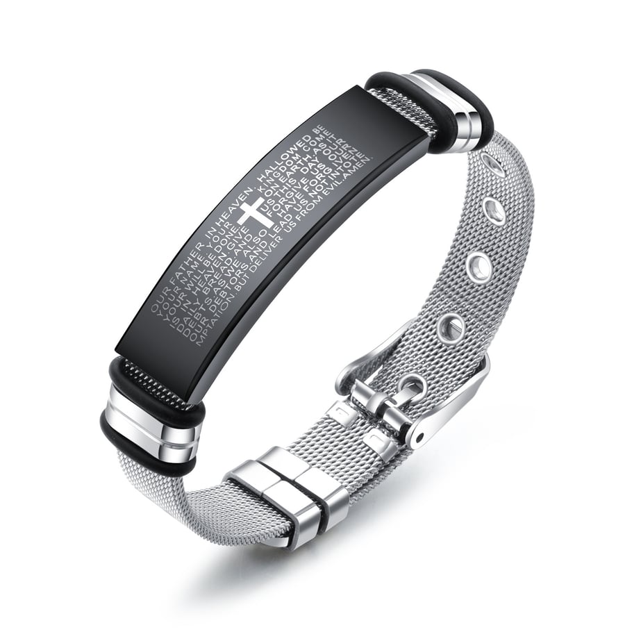 Intricate Cross Stainless Steel Men's Chain Bracelets 