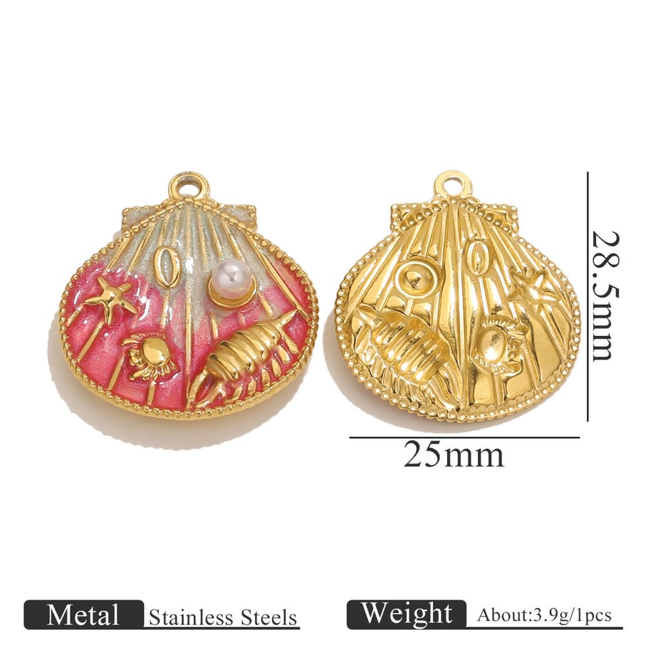 Vacation Conch Stainless Steel Women's Pendants