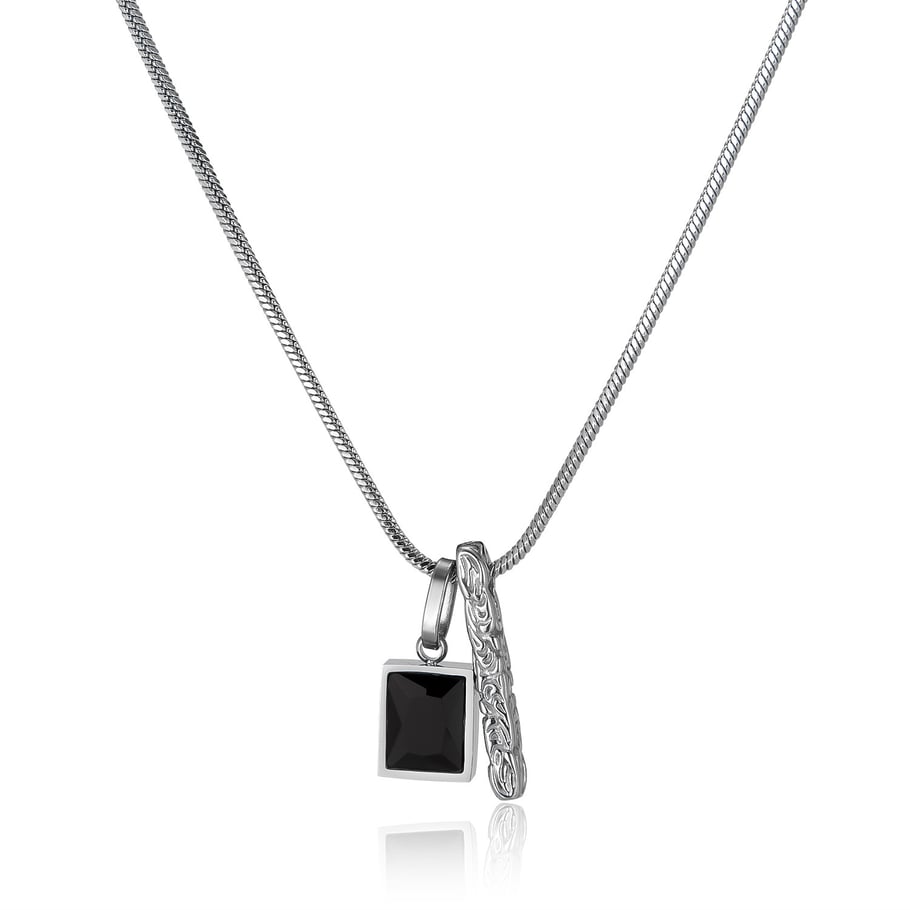 Minimalist Rectangular Stainless Steel Women's Pendant Necklaces 