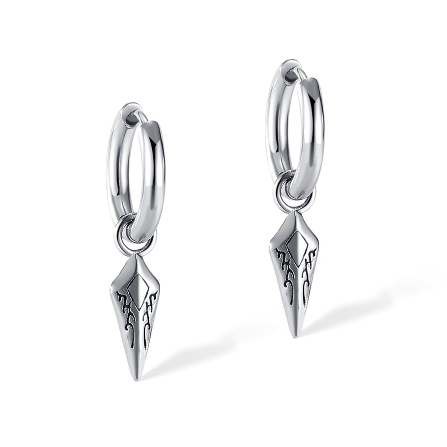 1 Pair Intricate Dart Shape Stainless Steel Men's Stud Earrings