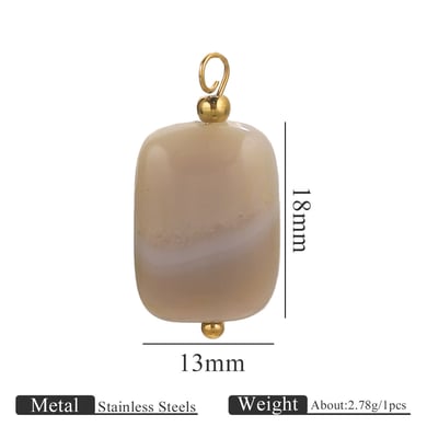 1 Piece Polychrome Rectangular Stainless Steel Natural Stone Women's Pendants h5 
