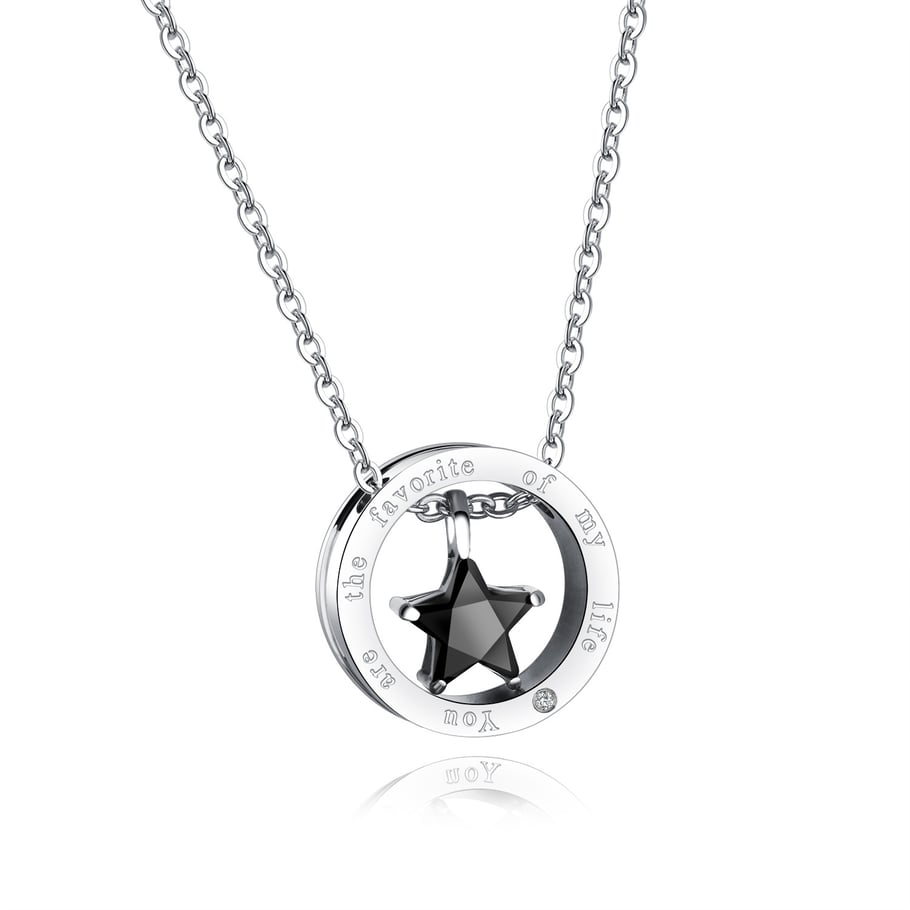 1 Piece Radiant Star Hoop Stainless Steel Men's Pendant Necklaces 