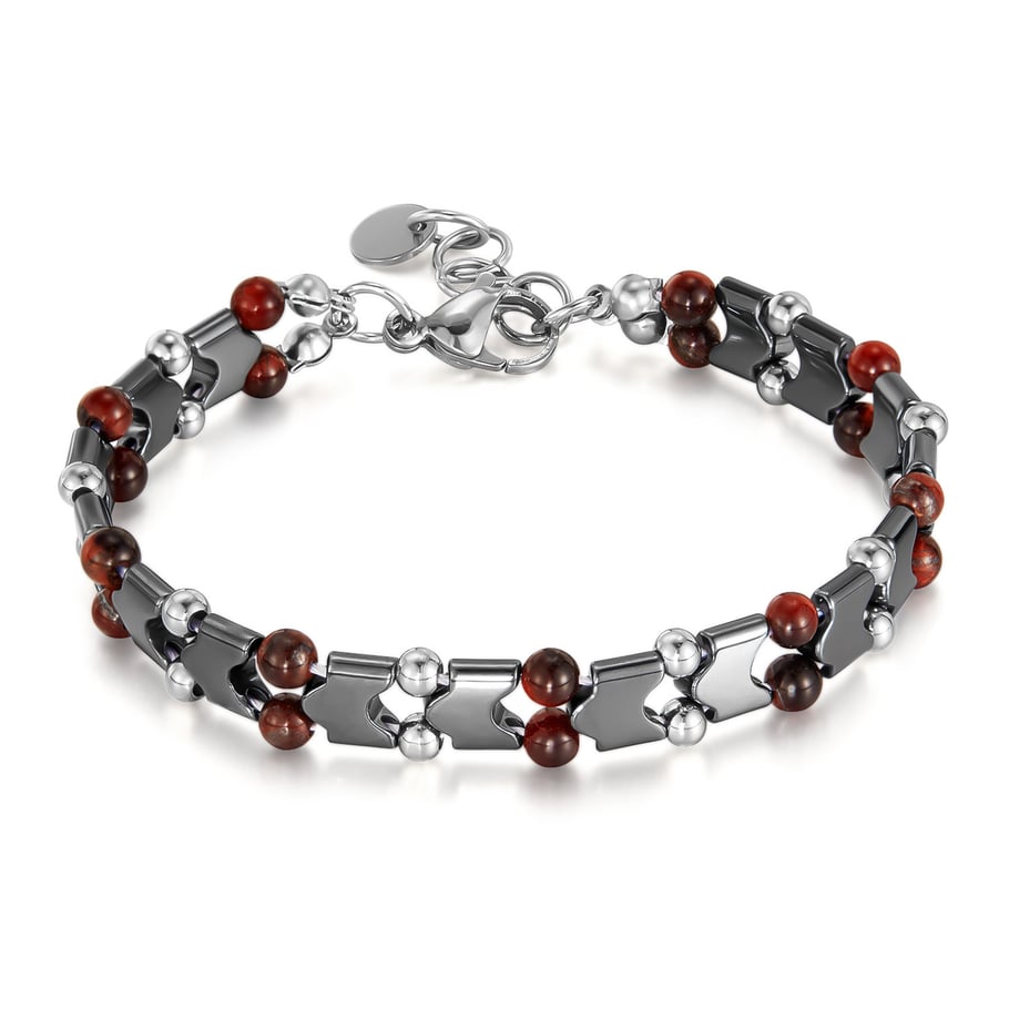 Utilitarian Series Retro Beads Stainless Steel Men's Beaded Bracelets 