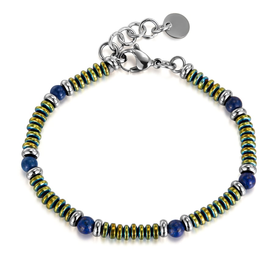 Vintage Annulus Stainless Steel Men's Beaded Bracelets 