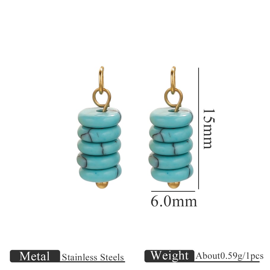 Natural Beads Stainless Steel Stone Women's Pendants 