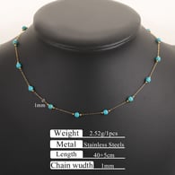 Gold round turquoise-necklace 405 Picture13