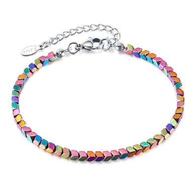 Colorful Beads Stainless Steel Men's Layered Necklaces h5 