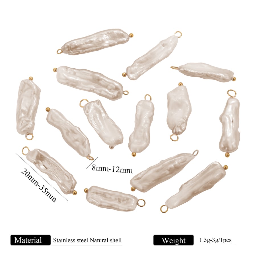 Glamorous Fresh Water Pearl Geometric Stainless Steel Women's Pendants 