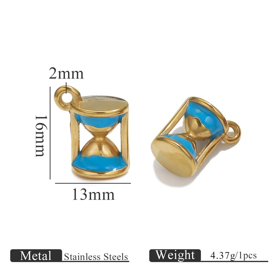 1 Piece Delicate Series Sand Clock Stainless Steel Gold Color Women's Pendants 