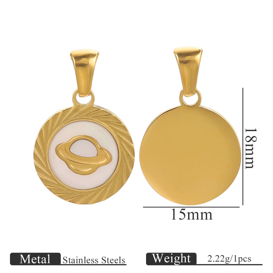1 Stück Zarte Kreis Edelstahl Gold Farbe Shell frauen Anhänger 
