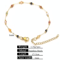 Gold color 3mm natural stone-bracelet 175 Picture16