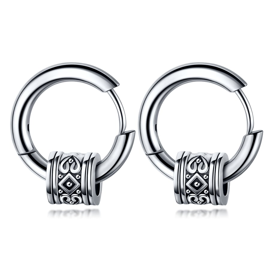 1 Pair Designable Geometric Stainless Steel Men's Stud Earrings Picture2