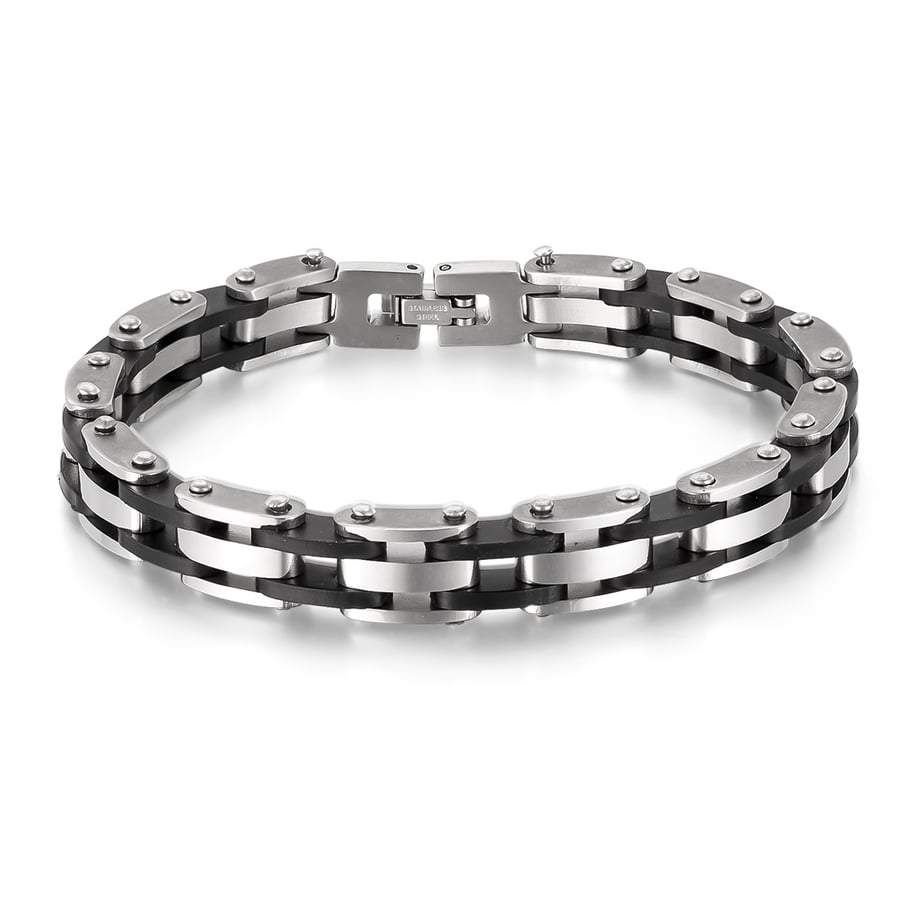 1 Piece Bold Series Fashionable Geometric Stainless Steel Men's Bracelets 