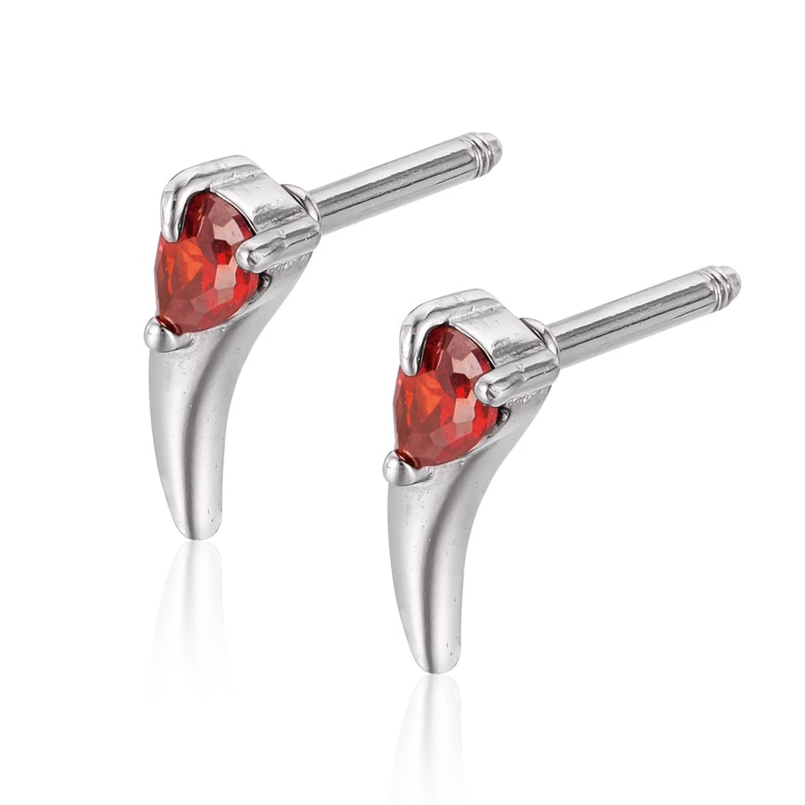 1 Piece Delicate Series Wolf Tooth Shape Stainless Steel Men's Earrings Picture2