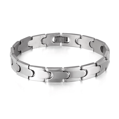 1 Piece Sleek Series Punk Geometric Patchwork Stainless Steel Men's Bracelets h5 Picture2