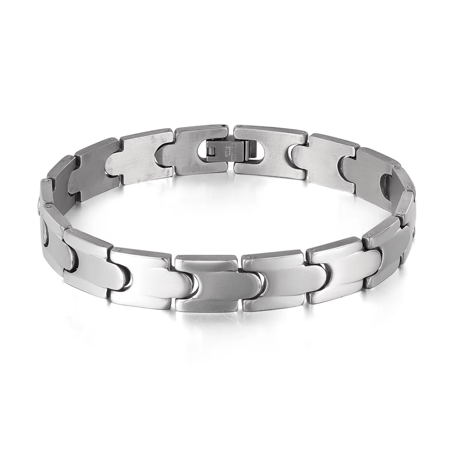 1 Piece Sleek Series Punk Geometric Patchwork Stainless Steel Men's Bracelets 