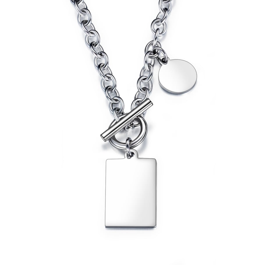 1 Piece Minimalist Rectangular Stainless Steel Men's Pendant Necklaces 