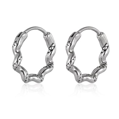 1 Piece Minimalist Series Twist Circle Stainless Steel Men's Earrings h5 