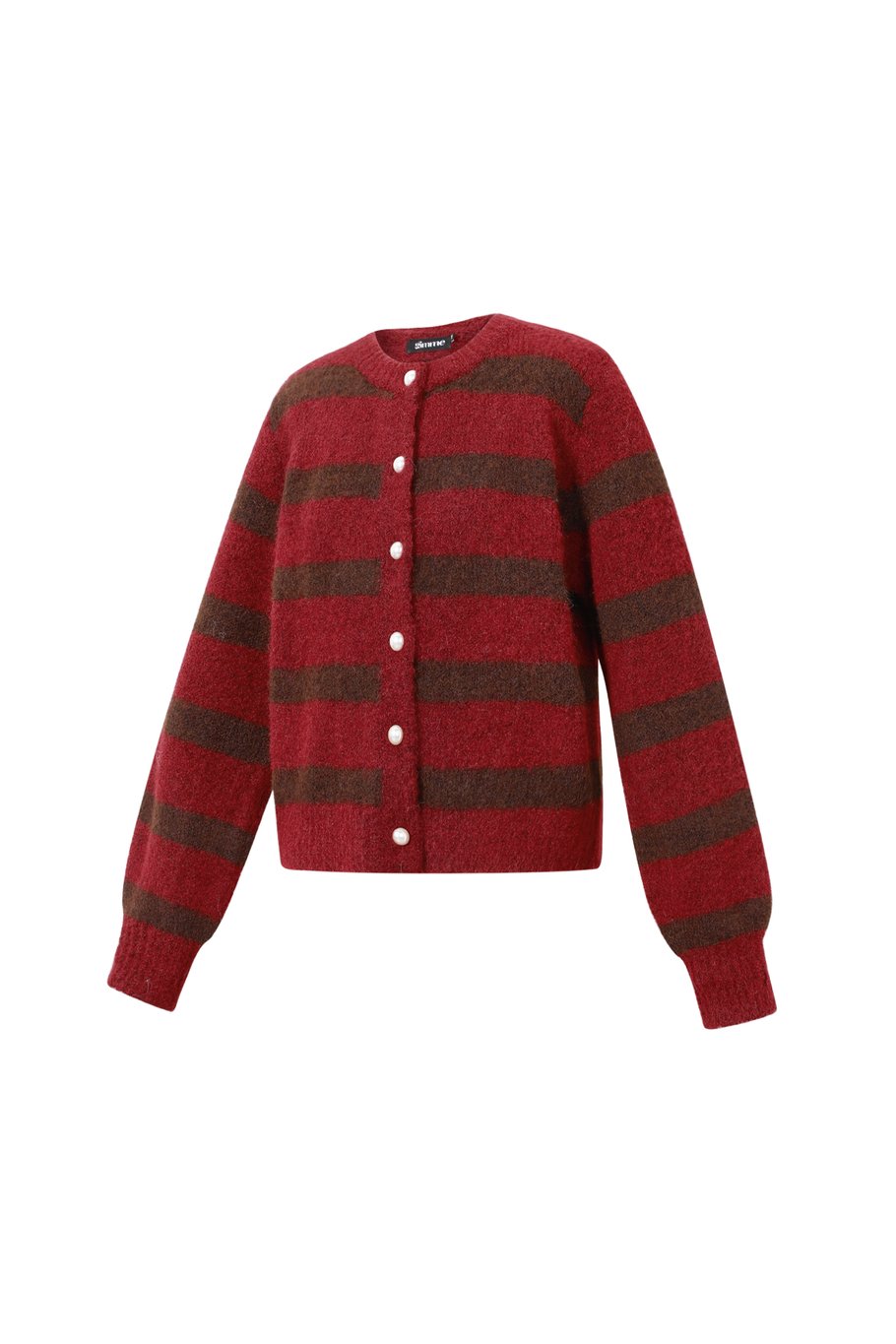 Polyesterfaser (Polyester) Strickjacke Streifen Lässige Herbst-/Winterkleidung h5Bild2