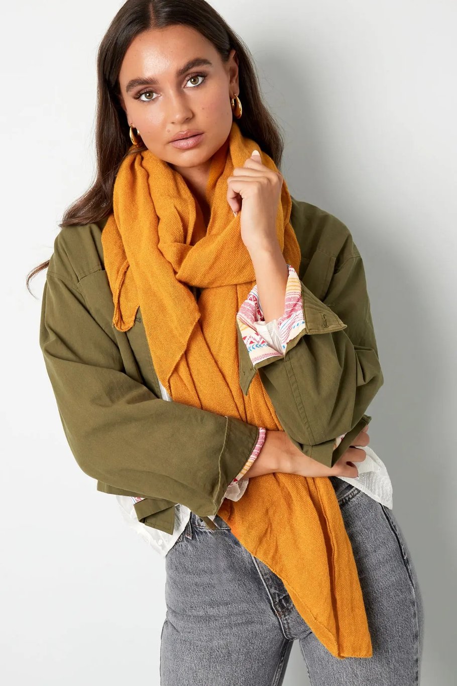 Scarf solid color - coral pink Picture2