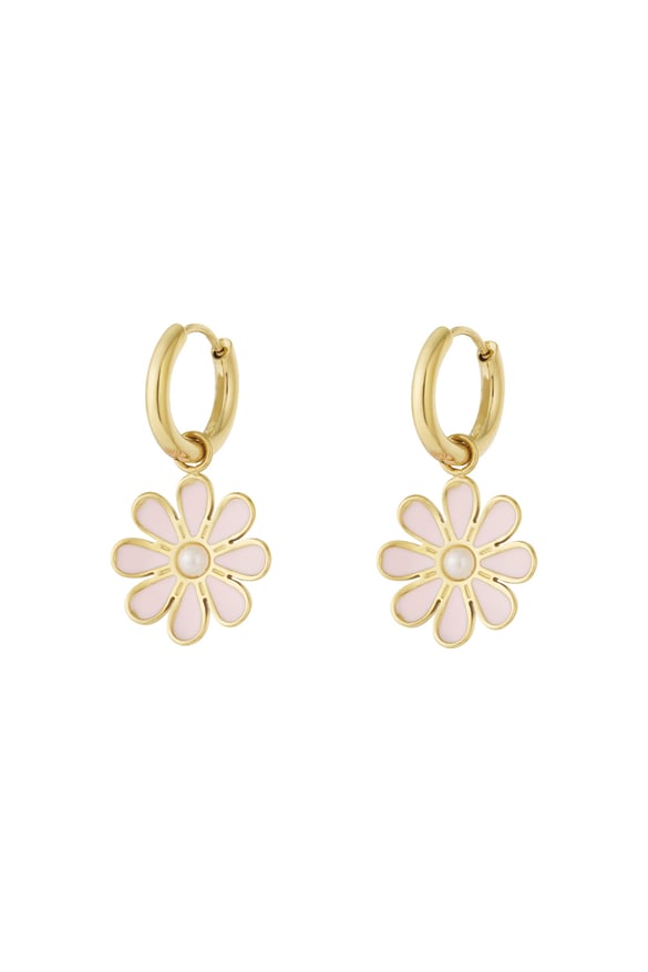 Boucles d&#39;oreilles pendantes en acier inoxydable, motif floral, style décontracté et quotidien 2