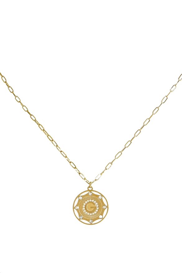 Paslanmaz çelik kolye kalp muska Gold Stainless Steel 2