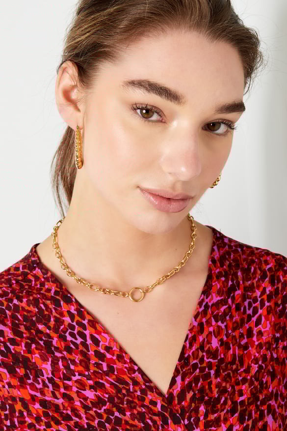 Link chain round - Gold Color Stainless Steel