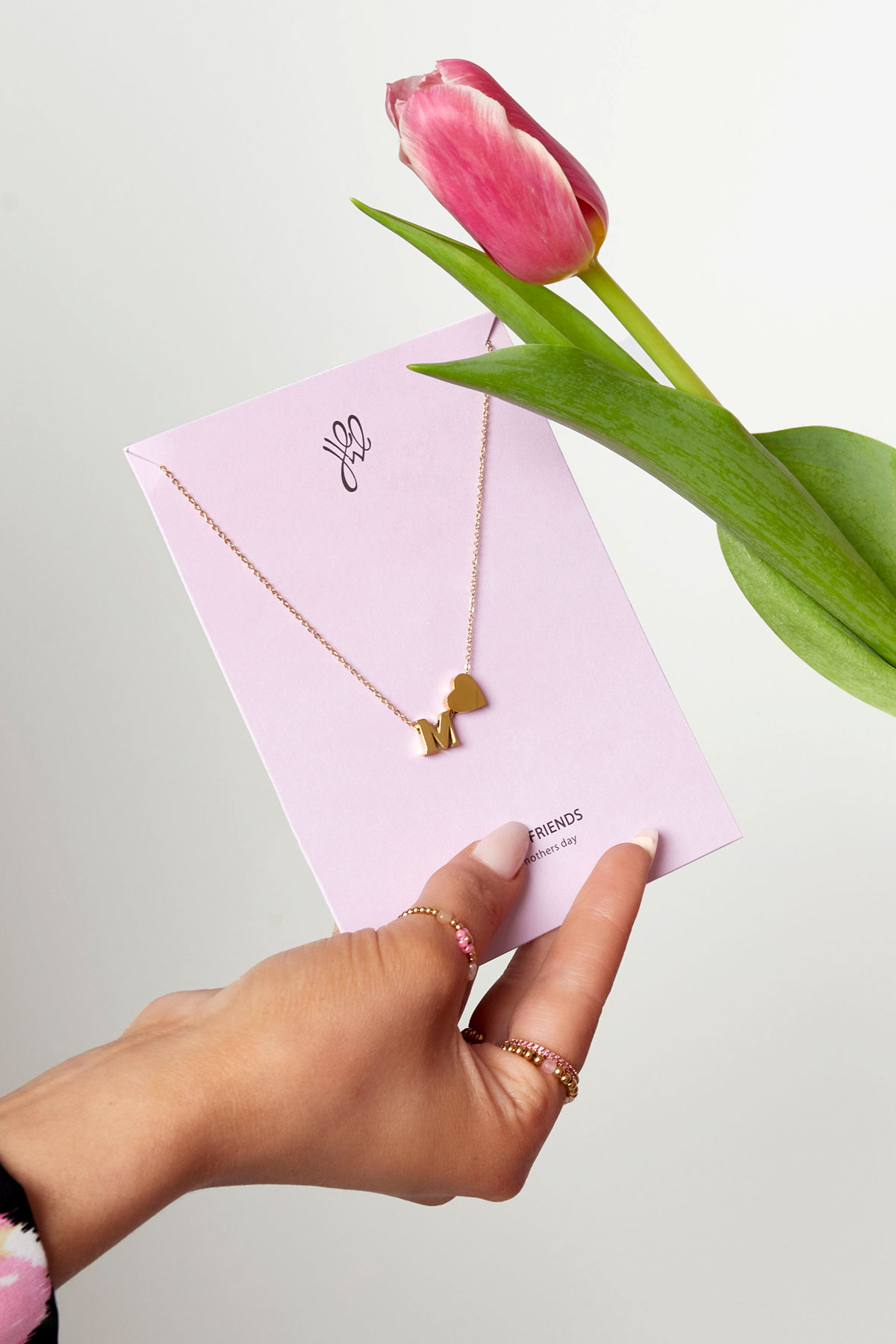 Necklace M - mother's day - Gold Color Stainless Steel
