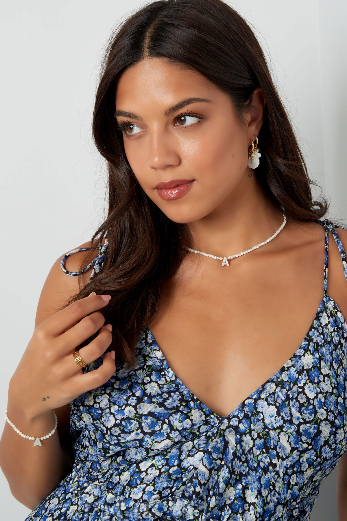 necklace letter a shell