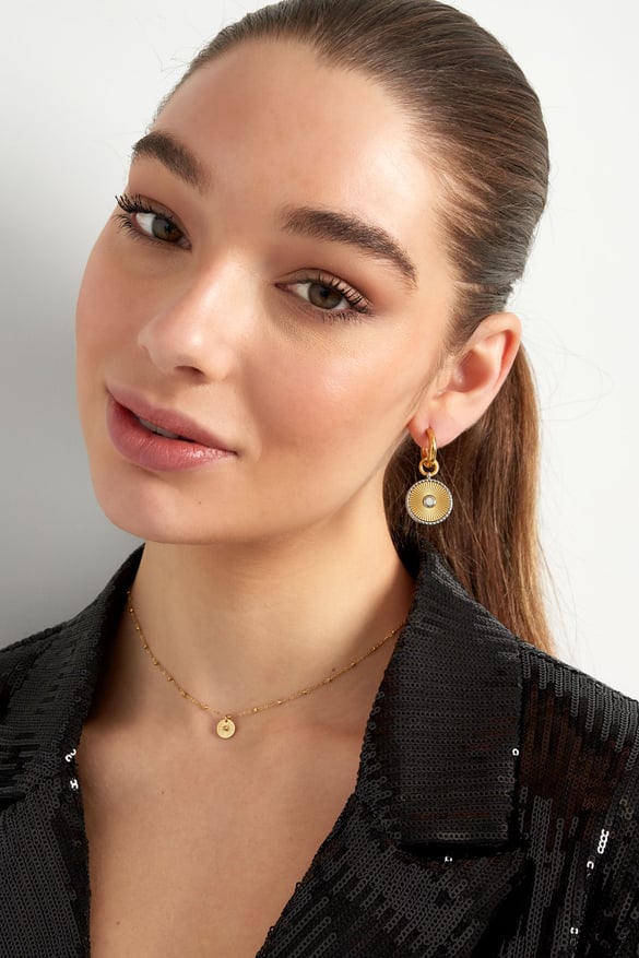 collier avec pièce ronde - couleur or 2