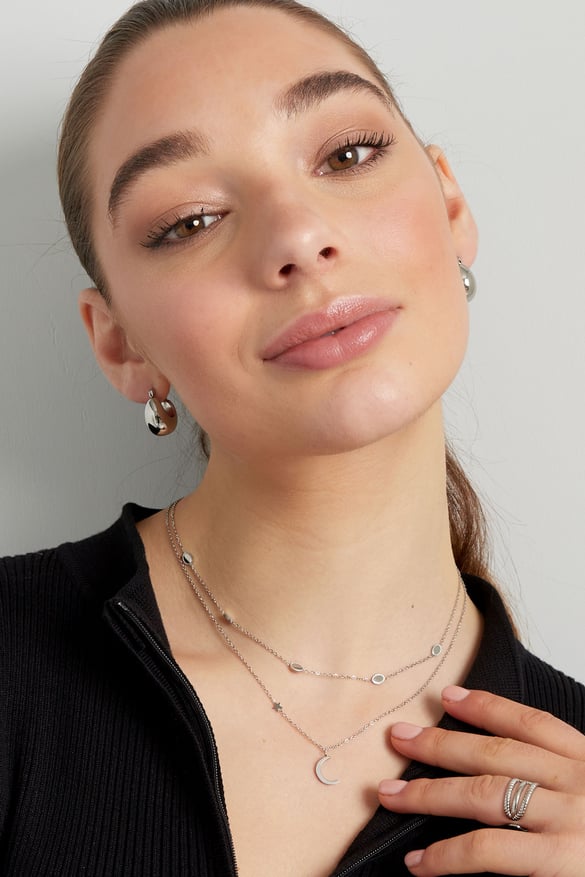 collana con 5 pietre - colore oro 2