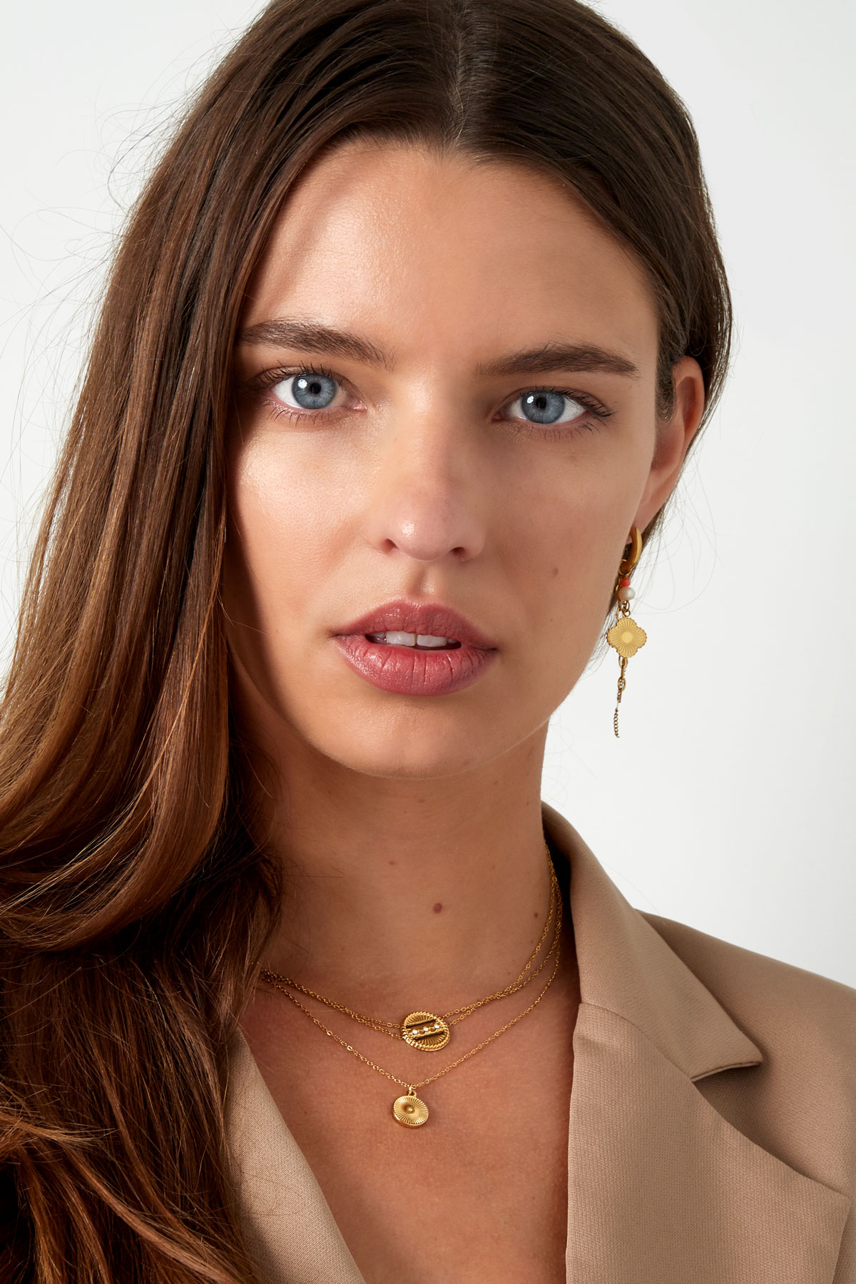 collier pièce ronde - couleur or