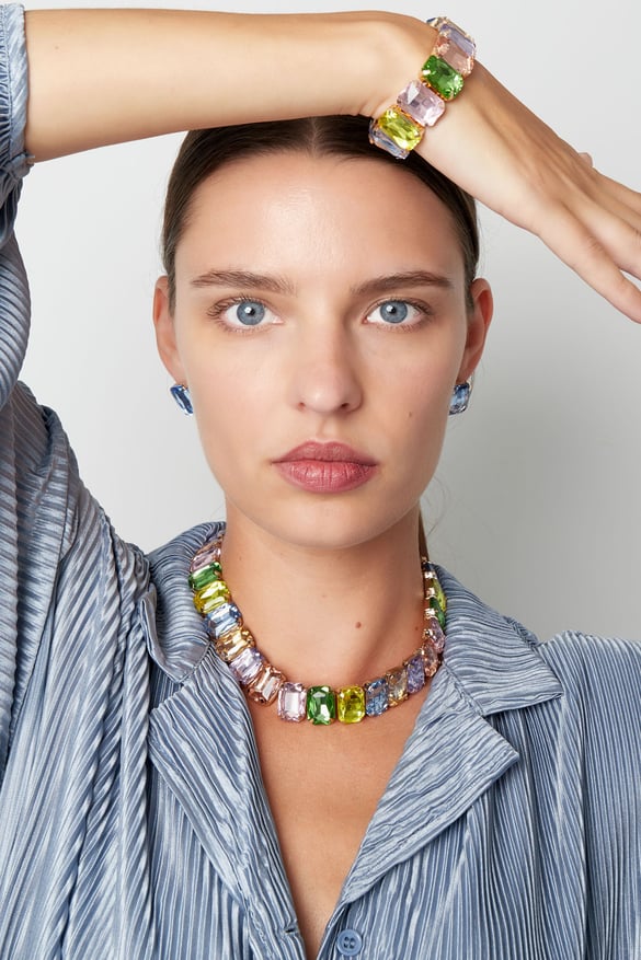 Collana glamour - fucsia/Colore oro 2