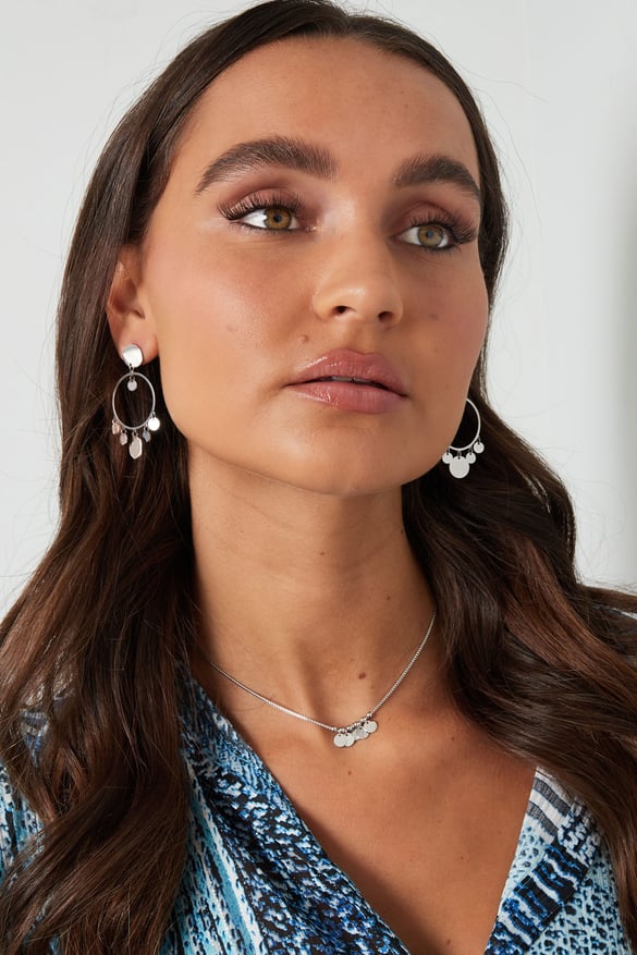 collier suspendu pièces de monnaie - couleur or