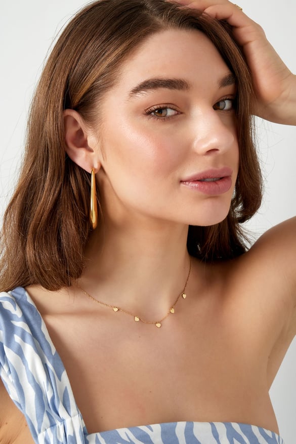 collana semplice con pendenti a cuore - colore oro 2