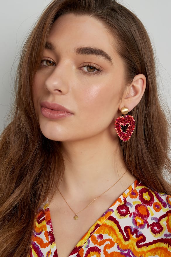 Collier double coeur - doré