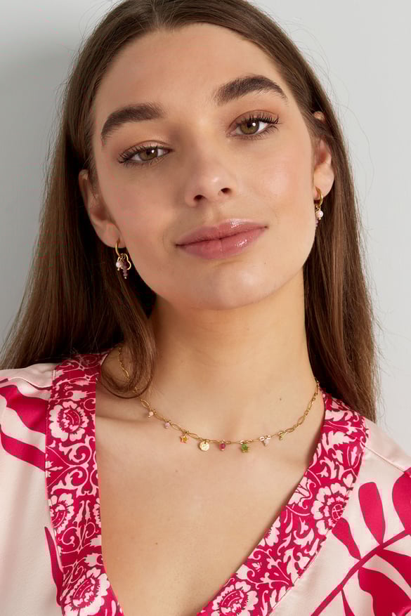 Collier à breloques de fête scintillantes - doré 