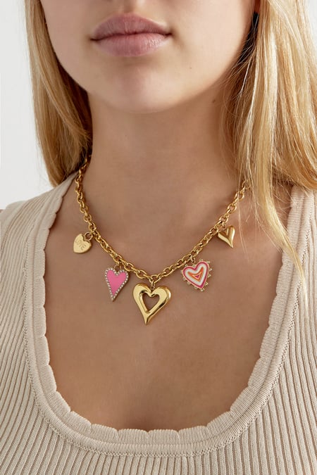 Charm necklace love always wins - Gold color